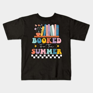 Booked For The Summer Funny Summer Reading Kids T-Shirt